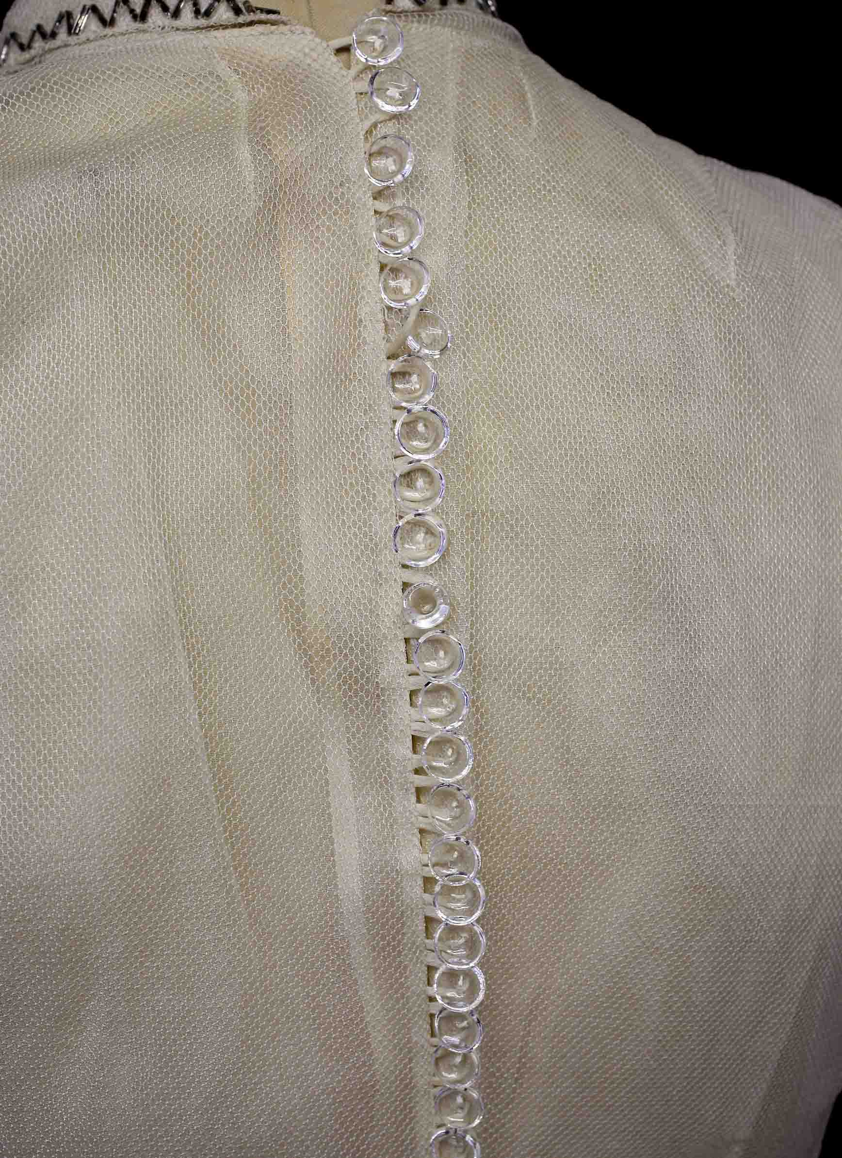 Vintage 1930s Silk Tulle Beaded Dress