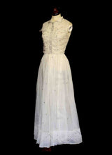 Vintage 1930s Silk Tulle Beaded Dress