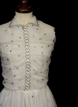 Vintage 1930s Silk Tulle Beaded Dress