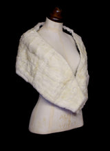 Vintage 1950s Ivory Mink Fur Stole