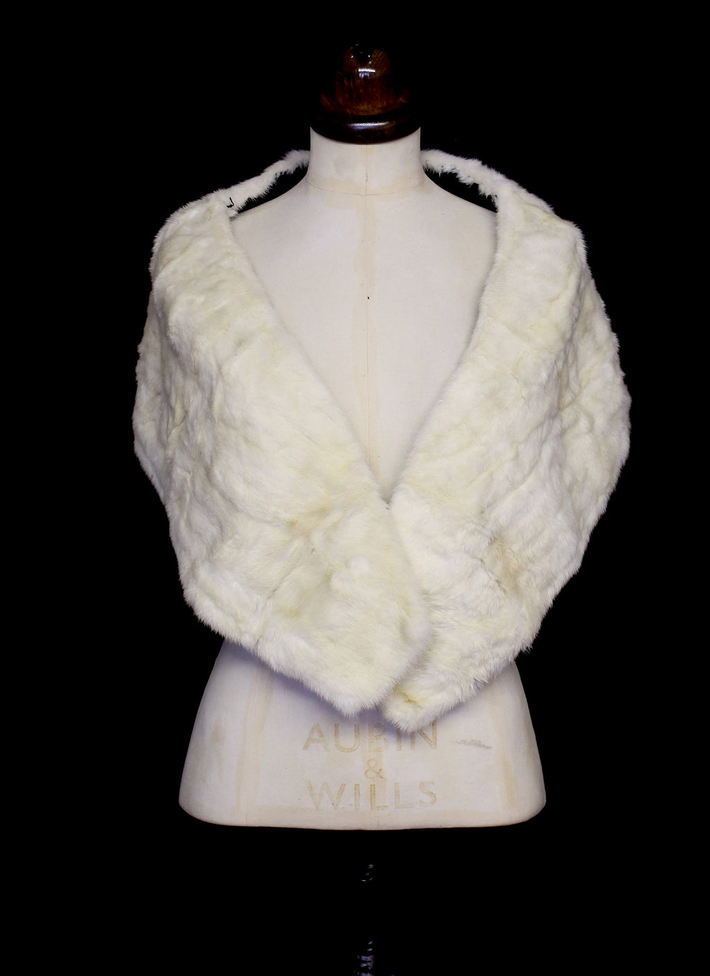 Vintage 1950s Ivory Mink Fur Stole