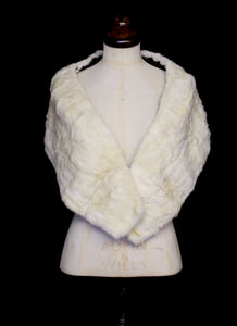 Vintage 1950s Ivory Mink Fur Stole