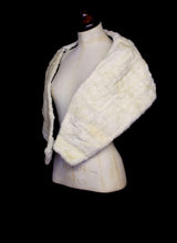 Vintage 1950s Ivory Mink Fur Stole