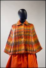 vintage 1960s orange plaid mohair cape alexandra king 