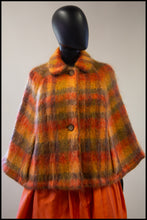 vintage 1960s orange plaid mohair cape alexandra king fall