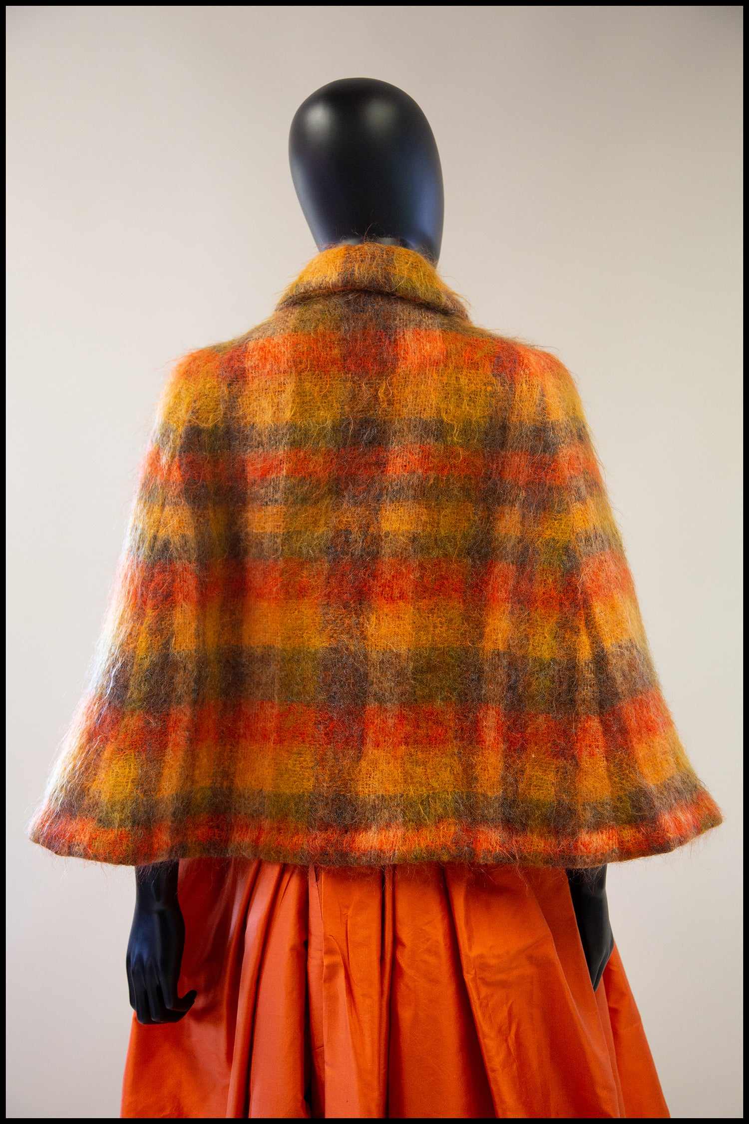Vintage 1960s Burnt Orange Plaid Mohair Cape – ALEXANDRA-KING