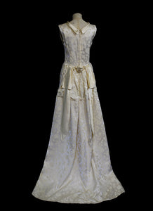 Vintage 1950s Damask Ivory Wedding Dress