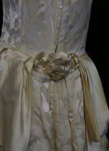 Vintage 1950s Damask Ivory Wedding Dress