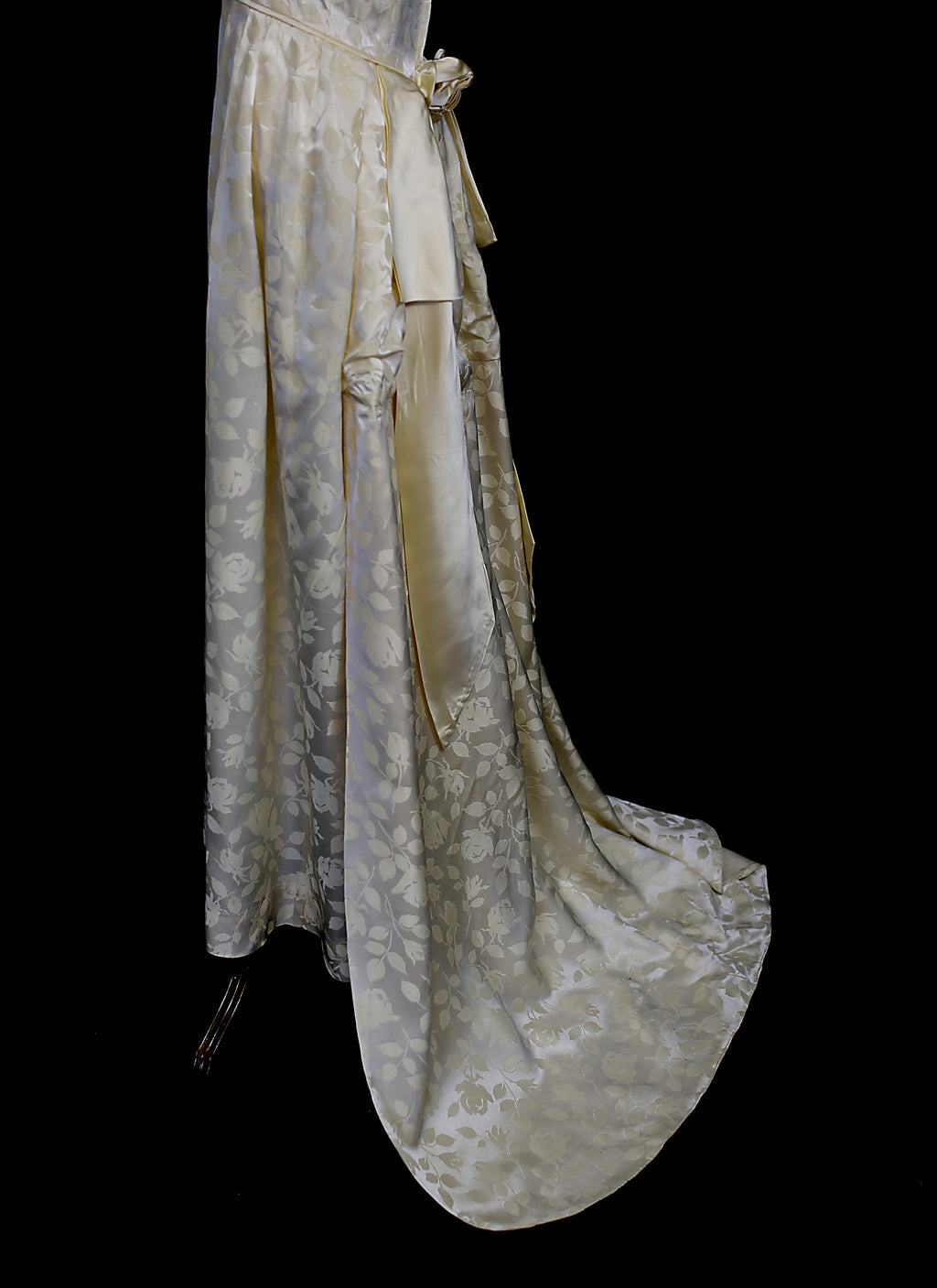 Vintage 1950s Damask Ivory Wedding Dress