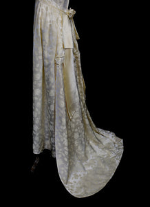 Vintage 1950s Damask Ivory Wedding Dress