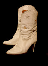 Vintage 1980s White Star Cowboy Boots