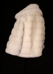 Vintage 1960s White Faux Fur Jacket