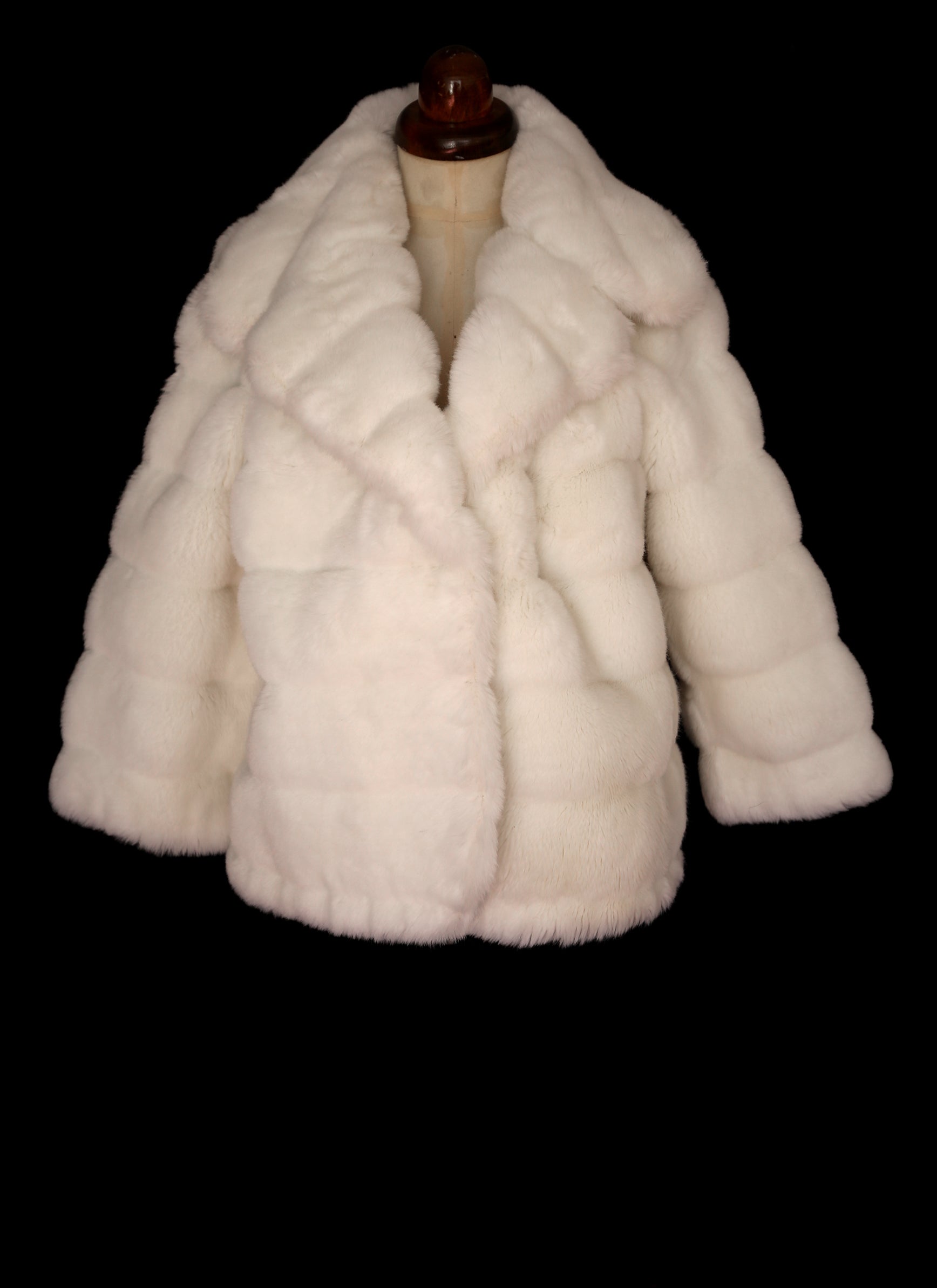 Vintage 1960s White Faux Fur Jacket