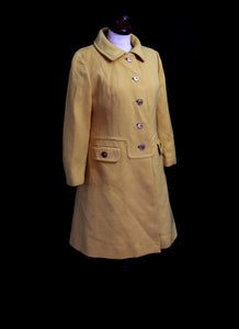 Vintage 1960s Yellow Wool Dress Suit