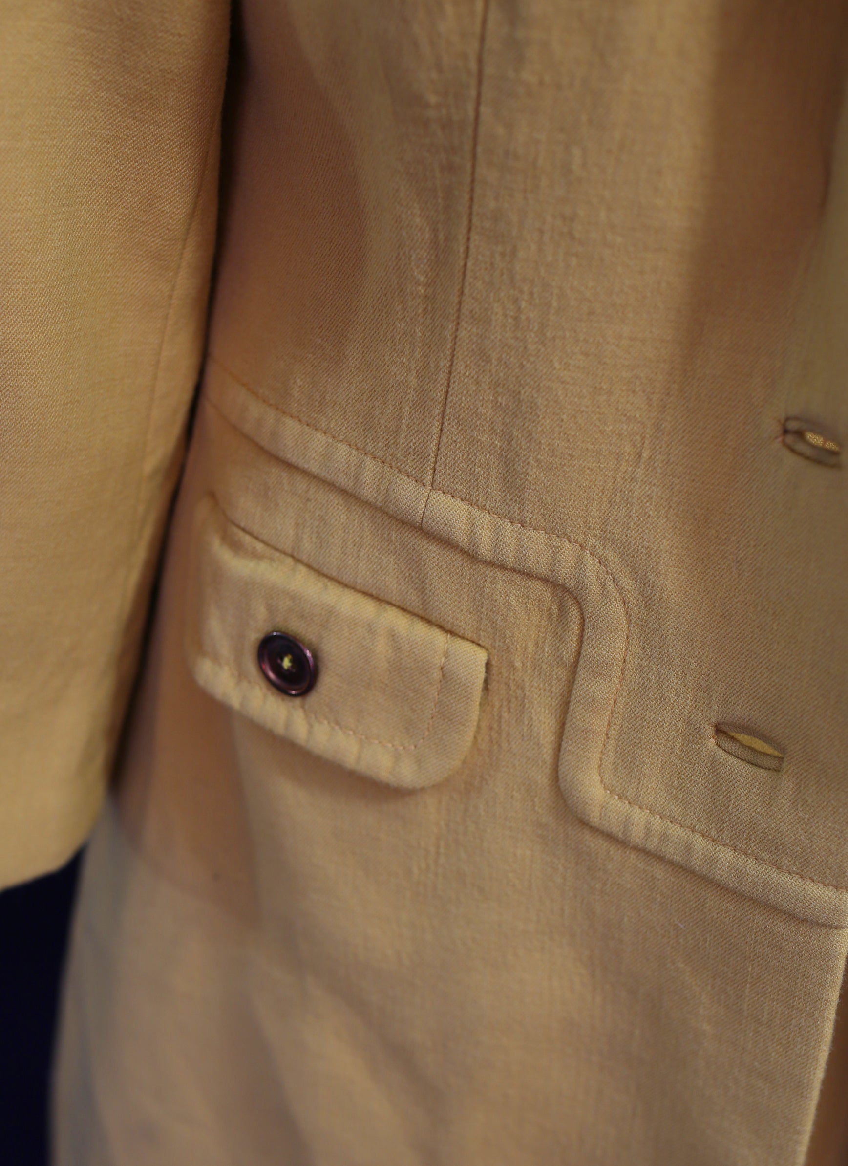 Vintage 1960s Yellow Wool Dress Suit